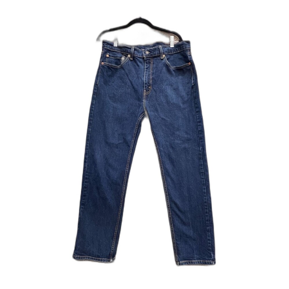 Levis 505 Jeans Dark Wash 36/29 99% Cotton Distressed Straight Regular fit